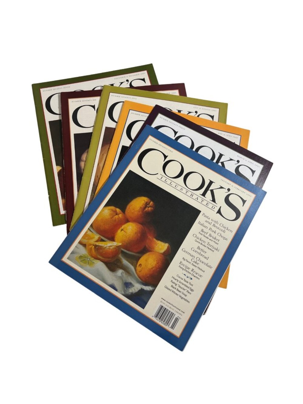 Cooks Illustrated Complete 2005 6-Issue Set Featuring Illustrated Covers & Recip